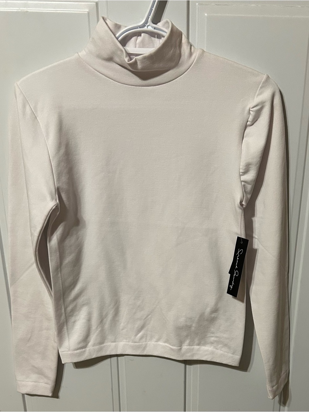 Classic Cream Turtleneck Long-Sleeve Top